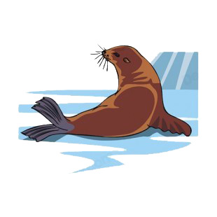 Brown seal on ice listed in more animals decals.