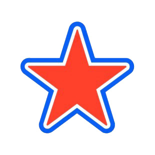 United States Red and blue star listed in symbols and history decals.