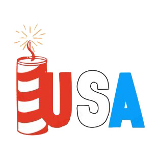 United States USA firecracker logo listed in symbols and history decals.