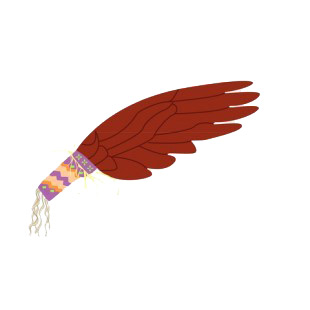 Native American wing fan listed in symbols and history decals.