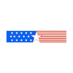 United States patriotic star and red stripes banner listed in symbols and history decals.