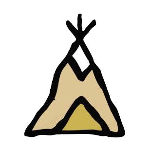 Native American teepee drawing listed in symbols and history decals.