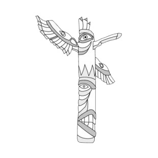 Native American totem pole listed in symbols and history decals.