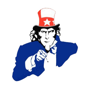 Unites States Uncle Sam i want you listed in symbols and history decals.