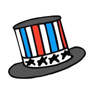 United States Uncle Sam hat drawing listed in symbols and history decals.
