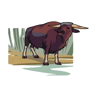 Buffalo near water listed in more animals decals.