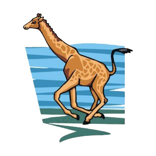 Giraffe running listed in more animals decals.