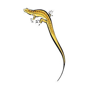 Yellow lizard with long tail listed in more animals decals.