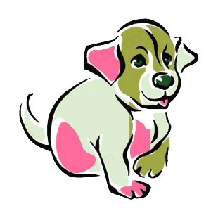 Puppy pulling tongue listed in more animals decals.