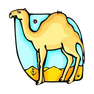 Camel in the desert listed in more animals decals.