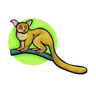 Brown galago on a branch listed in more animals decals.