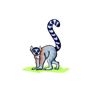 Blue and grey lemur  listed in more animals decals.