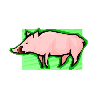 Pig licking lips listed in more animals decals.