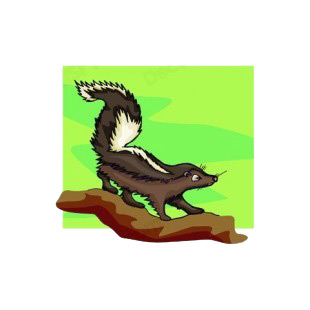 Skunk on a branch listed in more animals decals.