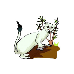 White weasel near tree listed in more animals decals.