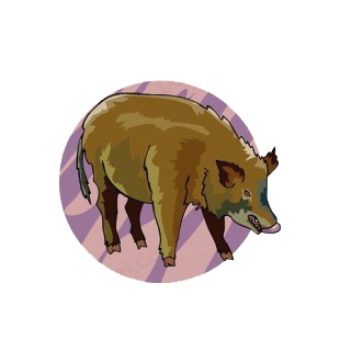Brown wildboar licking lips listed in more animals decals.