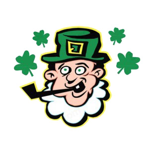 Leprechaun smoking pipe listed in saint patrick's day decals.