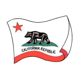 California state flag waving listed in states decals.