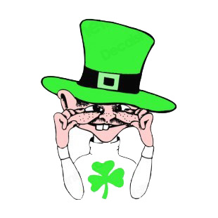 Leprechaun wincing listed in saint patrick's day decals.