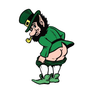 Leprechaun mooning listed in saint patrick's day decals.