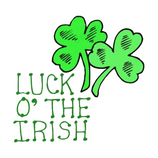 Shamrocks and Luck O The Irish logo listed in saint patrick's day decals.