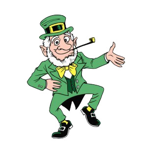 Leprechaun dancing listed in saint patrick's day decals.