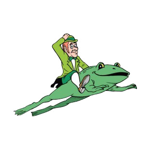 Leprechaun riding frog listed in saint patrick's day decals.
