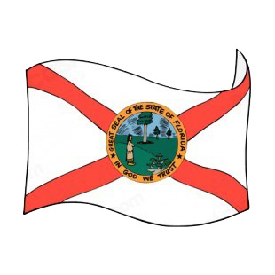 Florida state flag waving listed in states decals.