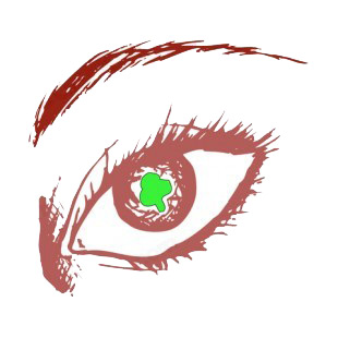 Shamrock in eye drawing listed in saint patrick's day decals.