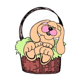 Bunny sleeping in basket listed in easter decals.