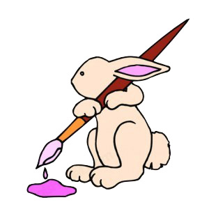 Pink bunny holding paint brush listed in easter decals.