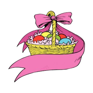 Easter egg basket with pink buckle listed in easter decals.