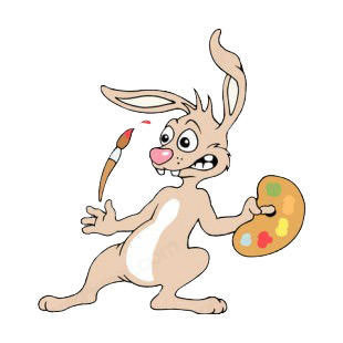 Bunny scared of paint brush listed in easter decals.