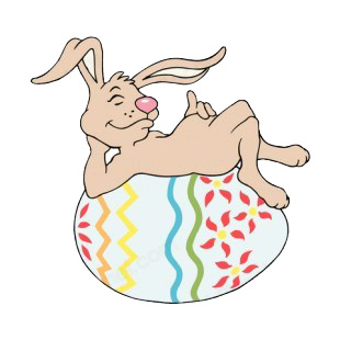 Bunny laying on egg listed in easter decals.