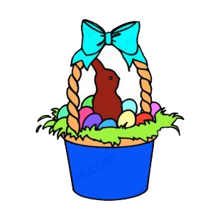 Easter egg basket with chocolate bunny listed in easter decals.