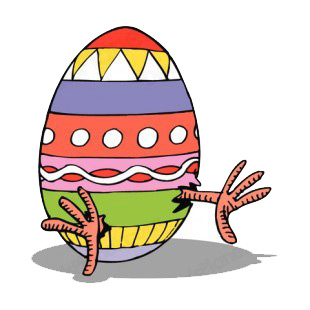 Easter egg hatching with legs coming out listed in easter decals.