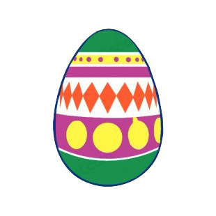 Multi colored easter egg with yellow spots listed in easter decals.