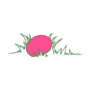 Pink easter egg laying on grass listed in easter decals.