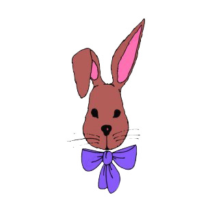Brown bunny with purple buckle listed in easter decals.