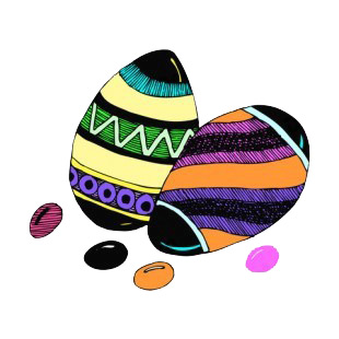 Multi colored easter eggs listed in easter decals.