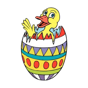 Duck in multi colored easter egg listed in easter decals.