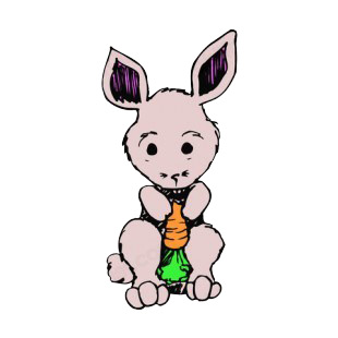 Pink bunny eating carrot listed in easter decals.