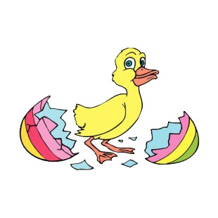 Duck hatching from easter egg listed in easter decals.