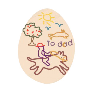 Easter egg with to dad drawing  listed in easter decals.