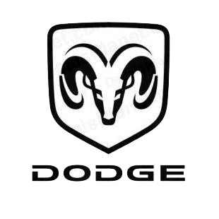 Dodge RAM logo with text listed in dodge decals.