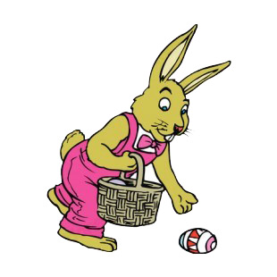 Bunny picking up easter egg listed in easter decals.