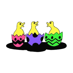 Chicks in easter eggs listed in easter decals.