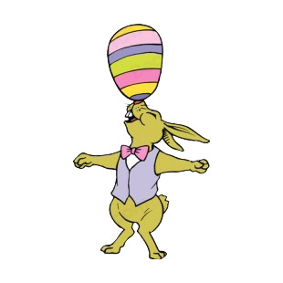 Bunny juggling with easter egg listed in easter decals.