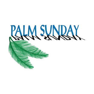 Palm Sunday with palm leaf title listed in easter decals.