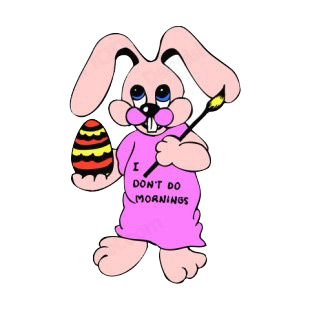 Bunny with paintbrush and easter egg listed in easter decals.